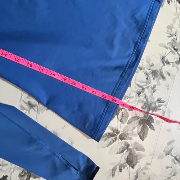 Nike Pro fleece lined long sleeve shirt blue size Small - Picture 10 of 12